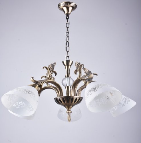 Люстра потолочная трехрожковая Мелодия Света E27 Медь фото Люстра потолочная трехрожковая Мелодия Света E27 Медь картинка